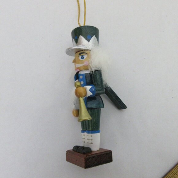5” Wood Soldier and 3” Blown Glass Nutcracker Christmas Tree Ornaments Set of 2 - Picture 8 of 9